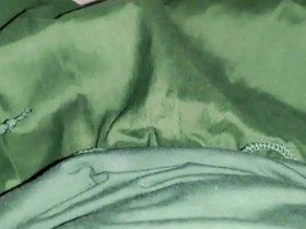 A solo boy enjoys a handjob and sucks a big cock.