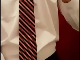 Thai office boy gets it hard on his desk