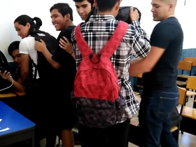 Public school gay orgy with Latin and Asian students