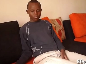 Young African gay twink Joseph pleasuring himself.