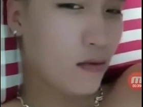 Young and straight Vietnamese man’s solo performance