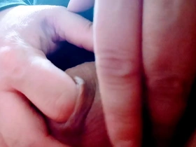 Japanese beauty fingering her boobs